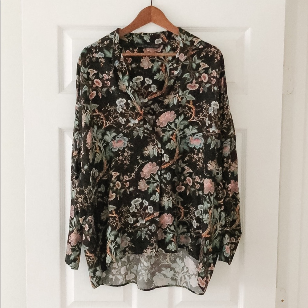 ZARA Floral Blouse